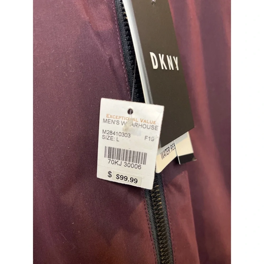DKNY Mens Deep Plum Water Resistant Ultra Loft Bomber Jacket M28410303 Large NEW